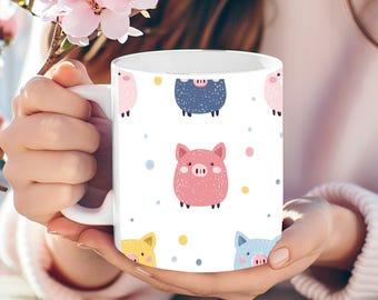 Personalized Pig Coffee Mug, Farm Animal Lover Gift