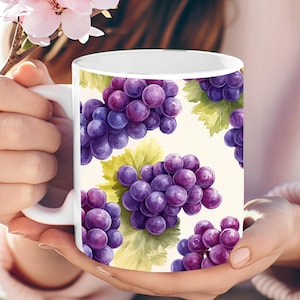 Personalized Grape Mug, Grape Lover Gift, Grape Coffee Mug, Gift for Her, Fruit Mug, Mother’s Day Gift, Cute Grape Mug, Gift for Mom, Fruit