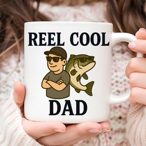 Reel Cooler Dad Becher, Bass Fischen Becher, Geschenk für Papa, Angeln Liebhaber Becher, Vatertagsgeschenk, Angeln Kaffeebecher, Geschenk für ihn, Fischer Geschenk