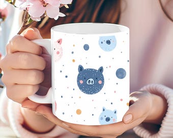 Personalized Pig Coffee Mug: Farm Animal Lover Gift