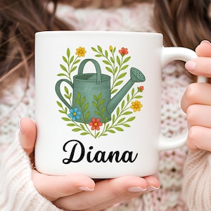 Personalized Floral Gardening Mug: Garden Lover Gift