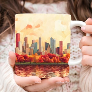 Personalized Illinois Coffee Mug: Chicago Skyline Souvenir