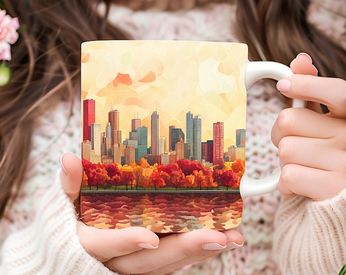 Personalized Illinois Coffee Mug: Chicago Skyline Souvenir
