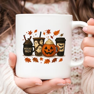 Halloween Coffee Drinks Mug: Spooky Season Fall Mug Gift