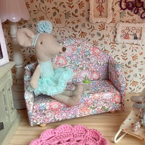 Miniature Sofa - Michelle  - Liberty Print - Dollhouse - Maileg - 12th Scale