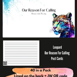 40 postales de leopardo de JW para escribir cartas