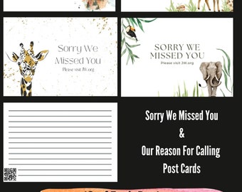40 JW Animal Lined Postcards Original Design Letter Writing