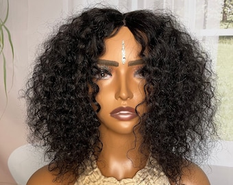 Healing Wig, 12" Brazil Curly, Human Hair, Combed Out - Wild Style, Name - Hope, Cap Size 22.5, Adjustable Band, Combs