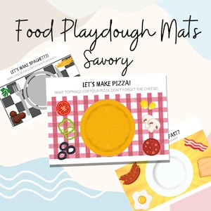 Savoury Food Playdough Mats: Fine Motor Skills Printable (A4)