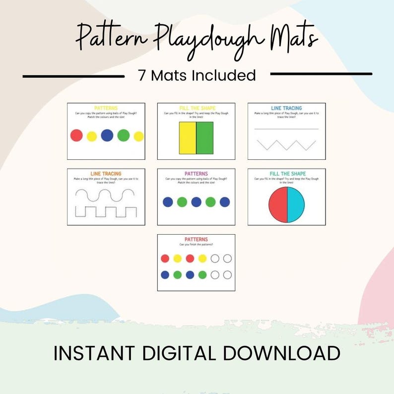 Pattern Playdough Mats: Montessori Learning Activity (digital Download ...