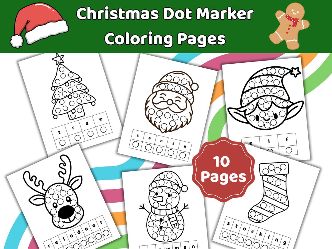 Christmas Dot Marker Coloring Page: Toddler Activity (digital Download ...