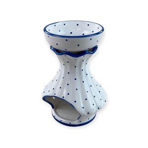 Austria Handpainted Gmundner Keramik Kerzen Duftlampe Tupferl Blau Handcrafted Keramos Dishes
