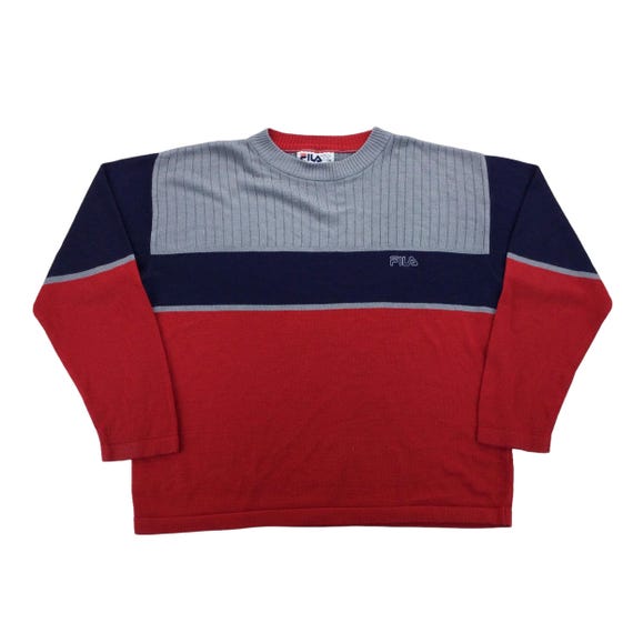 Sweat shirt en tricot Fila des annees 90 grande taille pull homme pull homme occasion Etsy France
