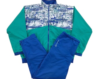 Vintage Sergio Tacchini 90s Reversible Tracksuit - Large Size Men Sport Suit Male pre-owned Tracksuit