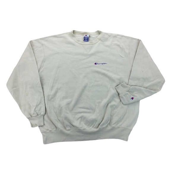 Vintage Pull Champion Gris Homme CHAMPION Pull à Capuche Homme