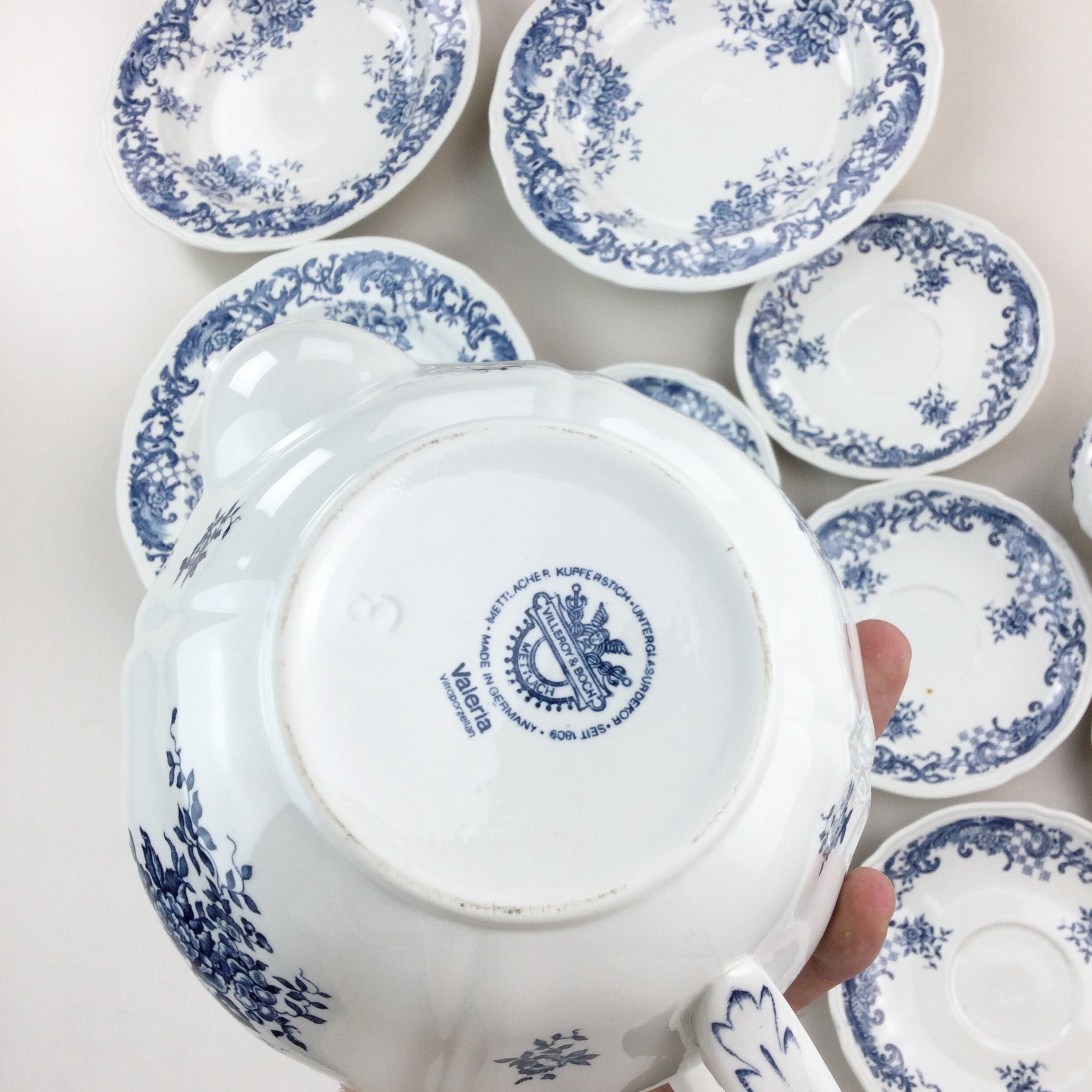 Villeroy & Boch Valeria Blue Floral Porcelain 13 Piece Set - Etsy