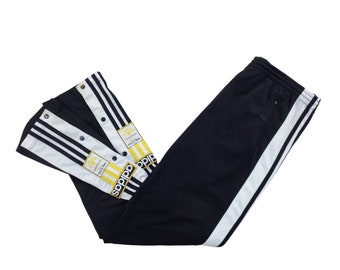 Vintage Herren Adidas 90er Jahre Button Up Trainingshose Jogger - Mittelgroße Herren Sporthose