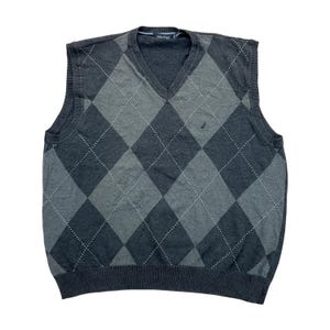 Vintage Nautica Karriertes Weste - XXL Size Men Pullunder Male Jumper pre-owned sleveless