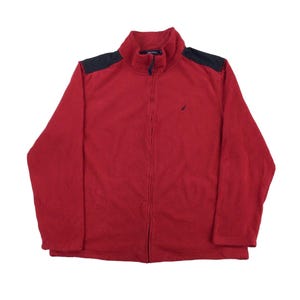 Vintage Nautica Full Zip Fleece Jacke - XL Size Men Pullover Male Sweatshirt pre-owned