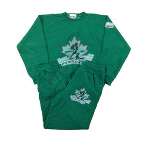 Chándal deportivo vintage de hockey sobre hielo de los años 80, de algodón, para mujer, talla pequeña, usado.