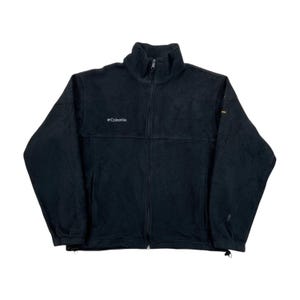 Vintage Columbia Full Zip Fleece Jumper - Medium Size Men Pullover Male Sweatshirt pre-owned
