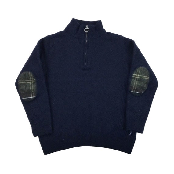 Vintage Barbour Wool 1/4 Zip Sweatshirt - Large S… - image 1