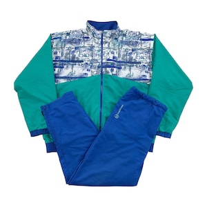 Chándal reversible vintage Sergio Tacchini de los años 90 - Traje deportivo para hombre de talla grande Chándal usado para hombre