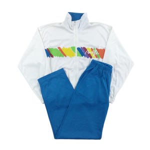 Chándal deportivo vintage Belfe de los años 90, colorido, talla pequeña, para hombre, usado.