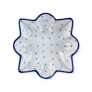 Austria Handpainted Gmundner Keramik Schüssel Schale Tupferl Blau Handcrafted Keramos Dishes