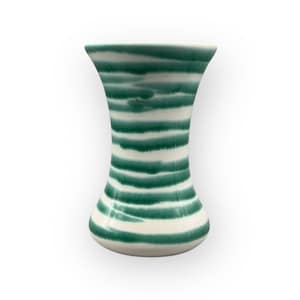 Austria Handpainted Gmundner Keramik Vase Grüngeflammt Ø9cm Handcrafted Keramos Dishes