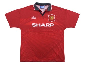 Vintage Umbro Manchester United 1994 Home Trikot - Medium Size Men Soccer Sport Trikot Male pre-owned Jersey