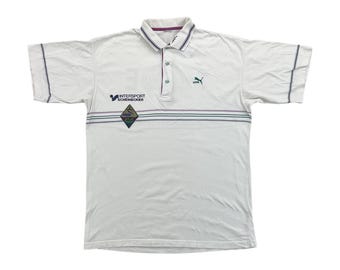 Vintage Puma 90s Tennis Polo Shirt - XL Size Men Top Male pre-owned Polo Shirt