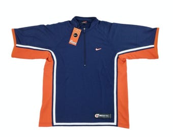 Camiseta Nike Deadstock vintage con cremallera 1/4 - Talla pequeña para hombre. Camiseta deportiva de baloncesto usada para hombre.