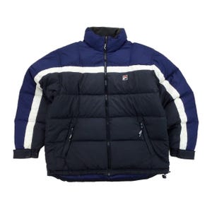 Chaqueta acolchada vintage Fila de invierno para hombre, talla grande, usada.
