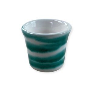 Austria Handpainted Gmundner Keramik Shot Becher Grüngeflammt Handcrafted Keramos Dishes
