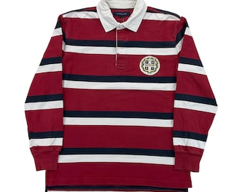 Modern Tommy Hilfiger Rugby Jersey - Large Size Y2K Men Top Male pre-owned Polo Shirt