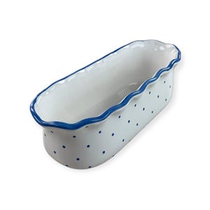Austria Handpainted Gmundner Keramik Schüssel Tupferl Blau Handcrafted Keramos Dishes