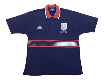 vintage polo Umbro Angleterre Royaume-Uni - Polo d'occasion pour homme, taille moyenne