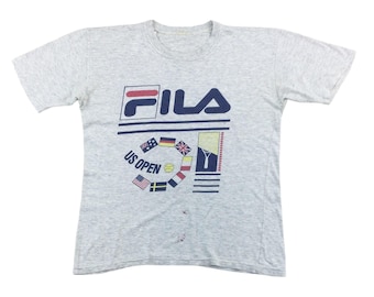 Camiseta vintage Fila Tennis US Open de los 90 (talla mediana) para hombre. Camiseta usada para hombre.