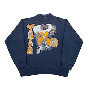 Vintage Michigan University 90s Sweatshirt - Large Size Men Pullover Male Jumper pre-owned