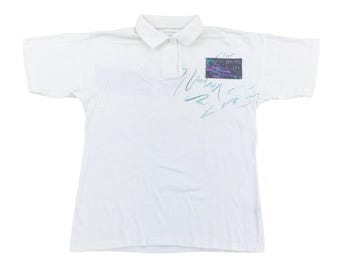 Vintage Adidas 80s 'Stefan Edberg' Tennis Polo Shirt - Damen/S Size Frauen Top Vintage-Polo-Shirt