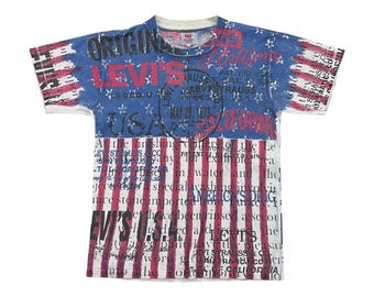 Vintage Levi's 90er Jahre Grafik-T-Shirt - Kleine Größe Männer Top Hübsches gebrauchtes T-Shirt