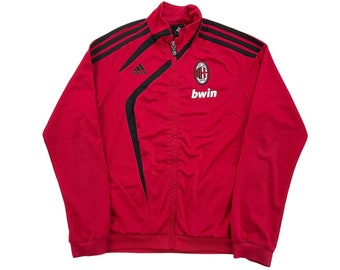 Modern Y2K Adidas x AC Milan Jacket - Kids/12Y Size Women Overcoat Female Jacket pre-owned