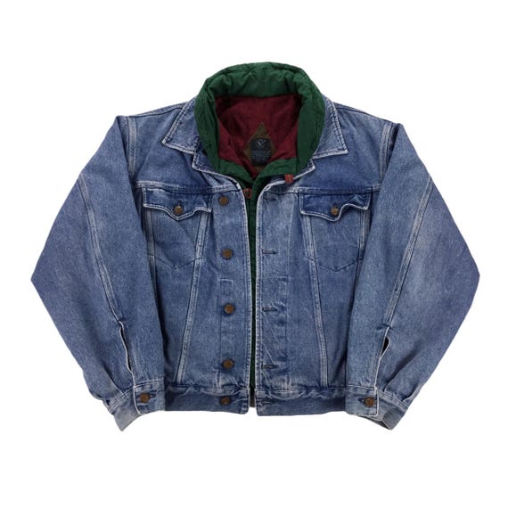 Vintage Valentino 90s Outdoor Denim Jacke - Medium Size Men