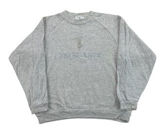 Vintage Trussardi 90s Spellout Sweatshirt - Large Size Men Pullover Male Jumper pre-owned