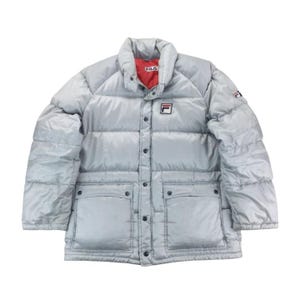 Vintage Fila 90s Puffer Jacke - Jaqueta de inverno masculina de tamanho médio Jaqueta acolchoada masculina usada