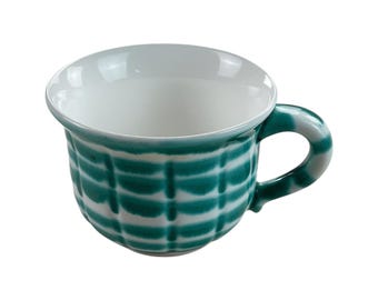 Austria Handpainted Gmundner Keramik Barock Tasse Grüngeflammt Ø9,5cm Handcrafted Keramos Dishes
