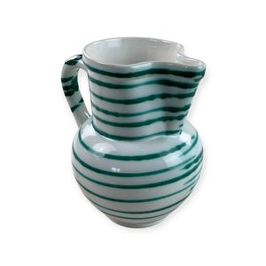 Austria Handpainted Gmundner Keramik 1L Krug Grüngeflammt 17cm Handcrafted Keramos Dishes