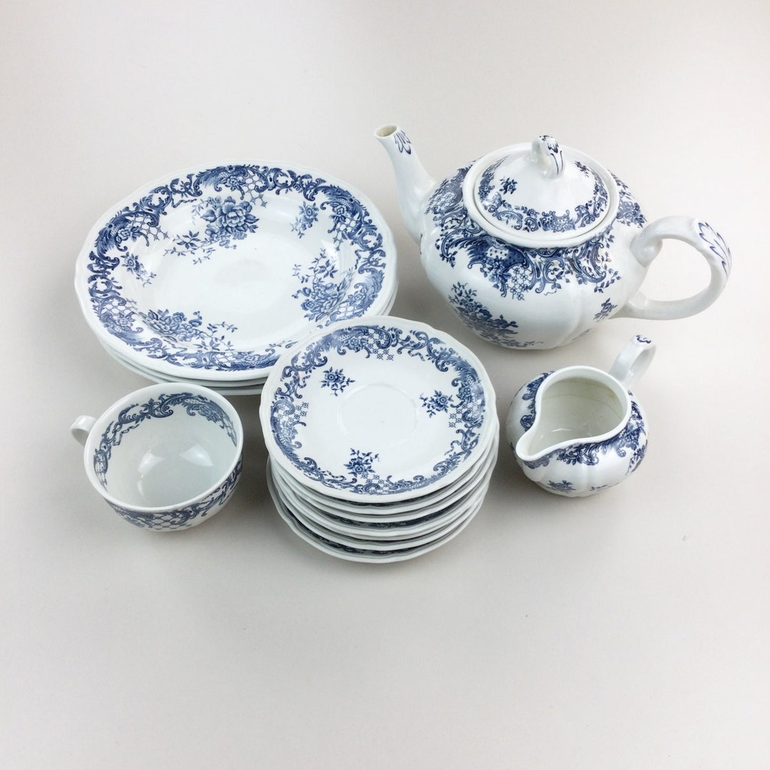 Villeroy & Boch Valeria Blue Floral Porcelain 13 Piece Set - Etsy