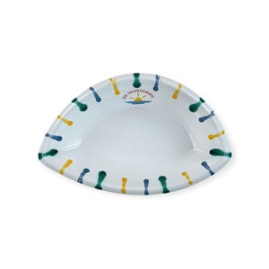 Austria Handpainted Gmundner Keramik Schüssel Buntgeflammt &#39;Die Strandwirte&#39; Handcrafted Keramos Dishes